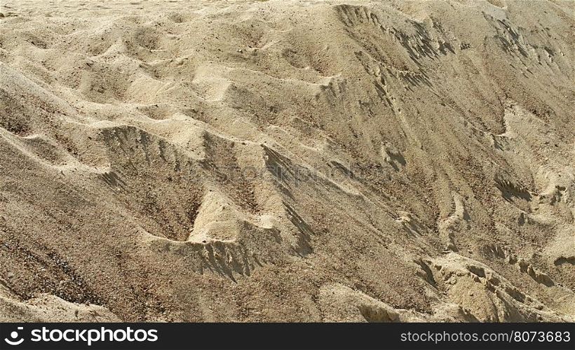 Closeup texture of sandy slope