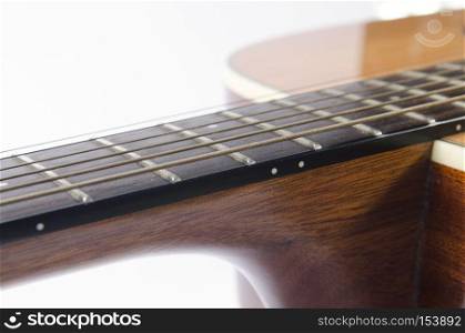 Closeup to a part of Guitar,isolated on white
