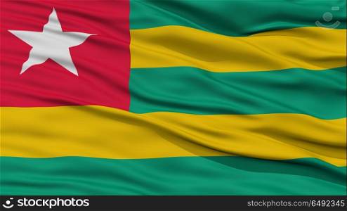 Closeup Togo Flag, Waving in the Wind, High Resolution