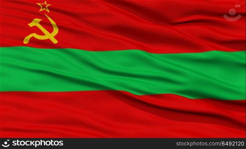 Closeup Transnistria Flag, Waving in the Wind, High Resolution