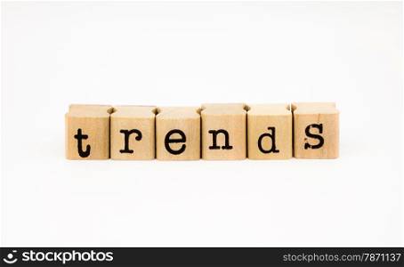 closeup trends wording isolate on white background