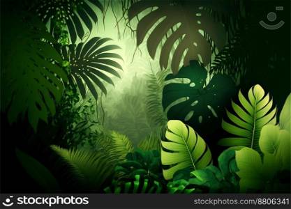 closeup tropical green leaf background