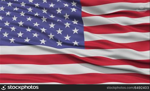 Closeup United States Flag, Waving in the Wind, 3D rendering