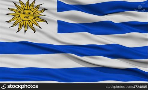 Closeup Uruguay Flag, Waving in the Wind, High Resolution