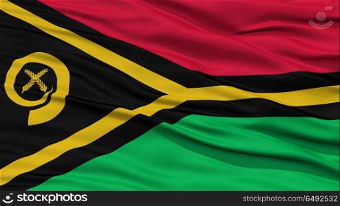 Closeup Vanuatu Flag, Waving in the Wind, 3D rendering