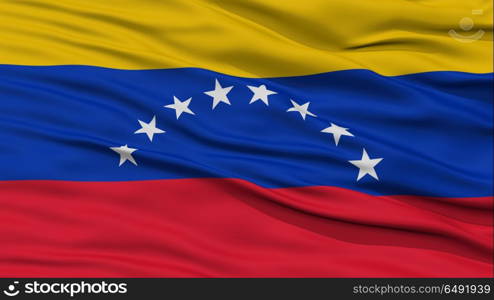 Closeup Venezuela Flag, Waving in the Wind, 3D rendering