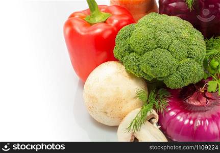 Closeup view of fresh vegetables