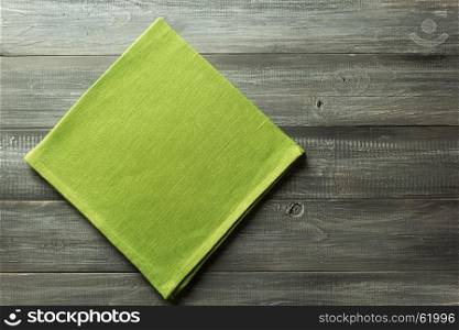cloth napkin on rustic wooden background