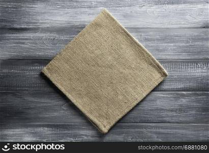 cloth napkin on rustic wooden background