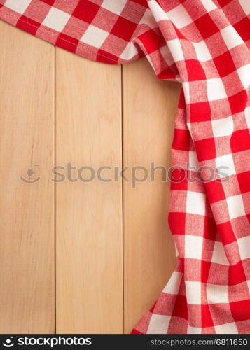 cloth napkin on wooden background