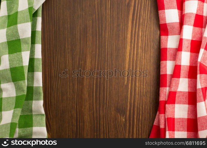 cloth napkin on wooden background