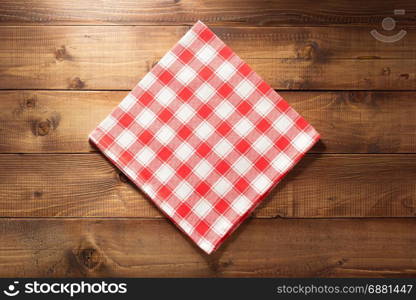 cloth napkin on wooden background