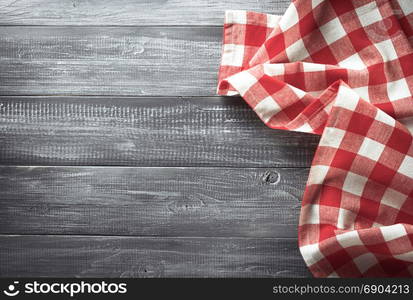 cloth napkin on wooden background