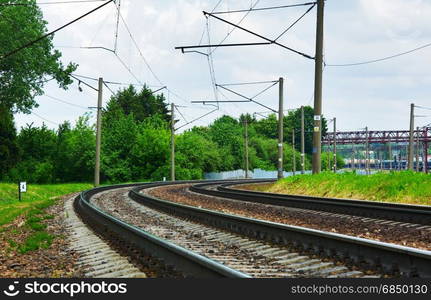 Cloth rail electrified railway line for trains