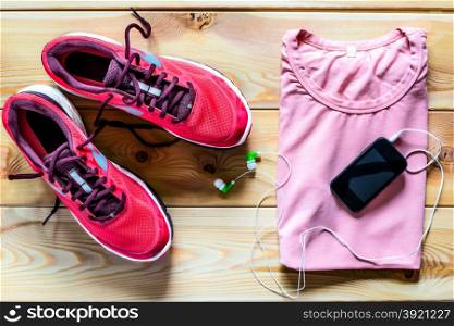 Clothes and shoes for a morning run