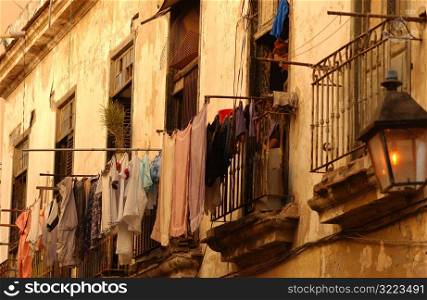 Clothes drying on clothesline, Havana, Cuba