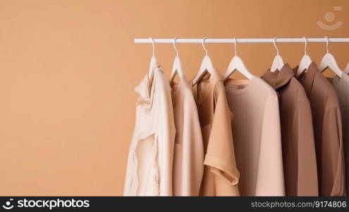 Clothes hang on hangers  Illustration Generative AI 