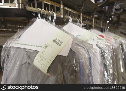 Clothes hanging in the laundrette