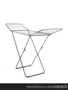 Clothes horse in front of white background
