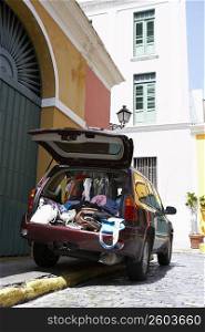 Clothes in a car trunk, Old San Juan, San Juan, Puerto Rico
