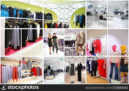 clothes shop interior collage
