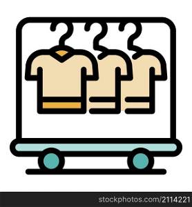 Clothes store icon. Outline clothes store vector icon color flat isolated. Clothes store icon color outline vector