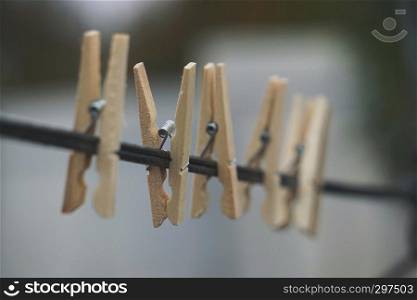 clothespin in the rope