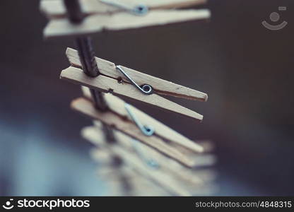 clothespin in the rope