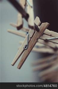 clothespin on the rope