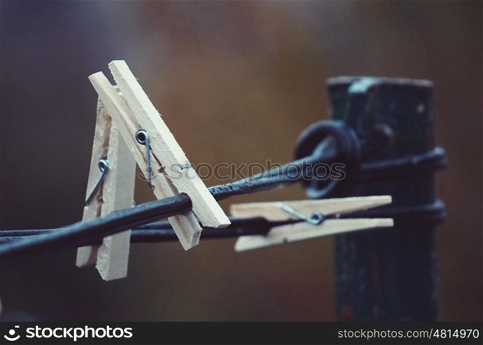 clothespin on the rope