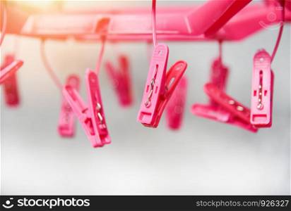 clothespins on the hangers rope for wash clothes / plastic clothespin
