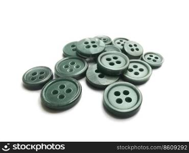 clothing buttons on white background