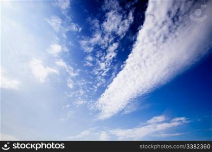 Cloud background with deep blue and bright white