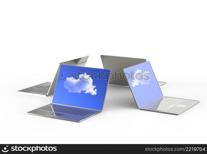 Cloud computing 3d structure as concept