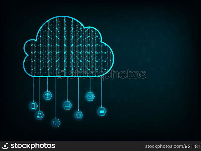 Cloud computing concept.Abstract cloud connection technology background.