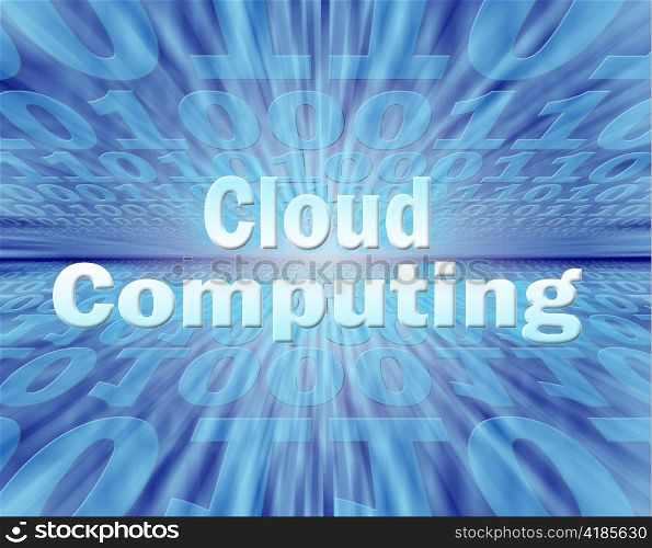 Cloud computing concept in virtual information stream