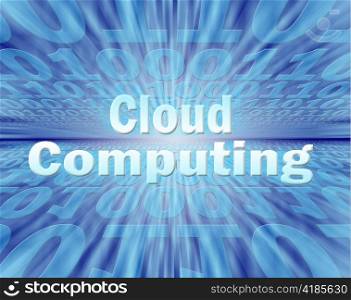 Cloud computing concept in virtual information stream