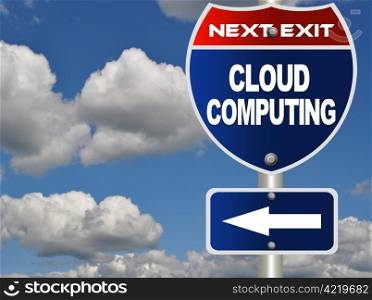 Cloud computing road sign