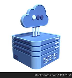 Cloud computing technology. Cloud data center with hosting server. Cloud service 3d rendering. Network and database. Cloud storage. 3d render illustration 