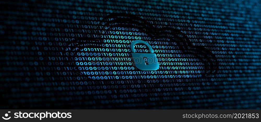Cloud computing technology internet on binary code with abstract background. Cloud Service, Cloud Storage Concept. 3D render.