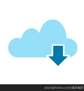 Cloud Download icon, computer communication concept, stock vector illustration