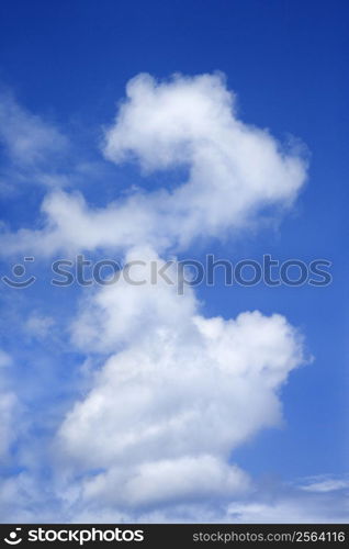 Cloud formation in blue sky.