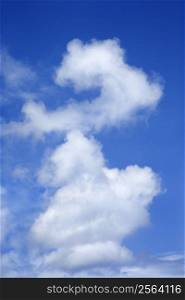 Cloud formation in blue sky.