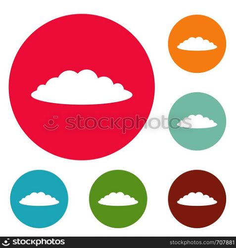 Cloud icons circle set vector isolated on white background. Cloud icons circle set vector