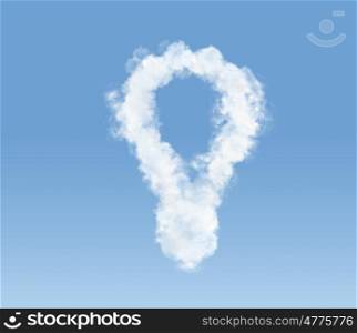 Cloud in the shape of a lightbulb