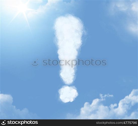 cloud in the shape of an exclamation mark