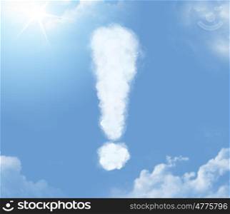 cloud in the shape of an exclamation mark