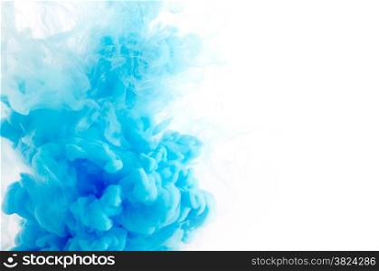 Cloud of ink in water isolated on white