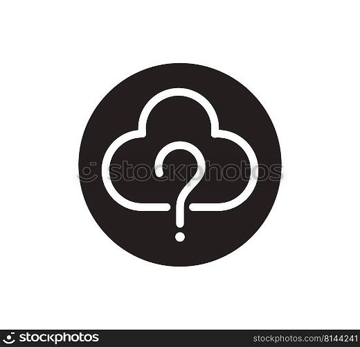 Cloud question icon vector logo template