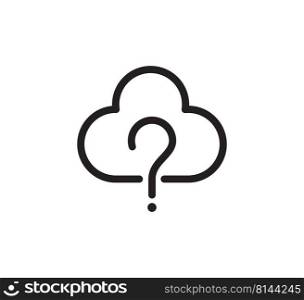 Cloud question icon vector logo template